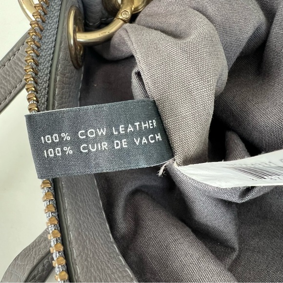 MARC by MARC JACOBS Tread Lightly Grey Leather Suede Crossbody Shoulder Hobo Bag - Picture 13 of 16